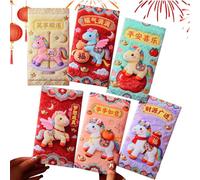Enveloppes rouges pour le Nouvel An chinois en forme de cheval - Décorations de festival du printemps de bon augure - Enveloppes rouges chinoises pour argent liquide | pour vacances, festival