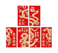 Enveloppes rouges serpent 2025 - Enveloppes en espèces du Nouvel An chinois, grands paquets de feuille d'or | Design haut de gamme pour un cadeau, style artistique festif adapté