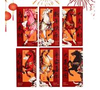 Enveloppes Rouges Traditionnelles 6 Pièces Paquet De Bénédiction Festif | Enveloppes Du Nouvel An Chinois Pour Adultes Fête Festival Du Printemps Mariage Vacances Crémaillère