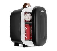 Enventor Mini Frigo 4 litres/6 canettes, alimentation CA + 12V CC, glacière et réchaud portables, petit réfrigérateur pour chambres, voiture, soins de la peau, fruits et boissons, noir