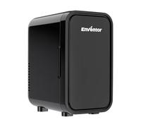 Enventor Mini Frigo 6 litres/8 canettes, alimentation CA + 12V CC, glacière et réchaud, portables petit réfrigérateur pour chambres, voiture, soins de la peau, fruits et boissons, noir