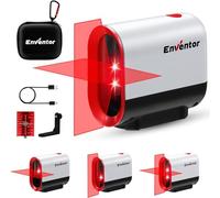 ENVENTOR Niveau Laser Rouge 35M, USB charge, Autonivelant et Mode Pulsé Niveau Laser à deux Faisceaux, 360 Laser Rotatif, IP54, Ligne Laser Croix/Horizontale/Verticale, Support Magnétique