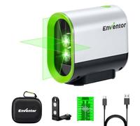 ENVENTOR Niveau Laser Vert 50M, USB charge, Autonivelant et Mode Pulsé Niveau Laser à deux Faisceaux, 360 Laser Rotatif, Ligne Laser Croix/Horizonta