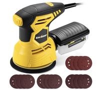 Enventor Ponceuse Excentrique 300W, 6 Vitesses Variables 13000RPM Ponceuse Orbitale 125mm, Papier Abrasif 16 Pièces, Ponceuse électriques avec Collecte de Poussière pour Surfaces en Bois et Acier