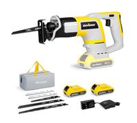 Enventor Scie Sabre Sans Fil 20V, Scie Sabre à Batterie 2,0Ah, Scie Alternative Sans Fil avec 5 Lames de Scie, Idéal pour Couper Bois, Métal et PVC, Batterie et Chargeur Inclus