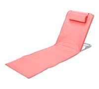 Envenzo Chaise de plage pliable légère avec sangle et poche d'oreiller à dossier haut (rouge tropical)