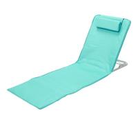 Envenzo Chaise de plage pliable légère avec sangle et poche d'oreiller à dossier haut (vert tropical)