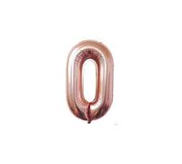 Envenzo Envenzo Ballon en aluminium en forme de chiffre 0 à 9 pour décoration de fête d'anniversaire arc-en-ciel, or rose, bleu, rose (or rose, chiffre 4)
