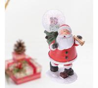 Envenzo Envenzo Boule à neige de Noël Décoration de table magique avec détails adorables Peinte à la main Père Noël avec trompette