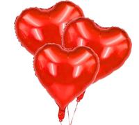 Envenzo Lot de 3, 6, 12 et 18 ballons en aluminium en forme de cœur pour Saint-Valentin, anniversaire, mariage, fiançailles (rouge, 6 pièces)