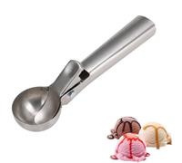 Envenzo Petite cuillère à crème glacée en acier inoxydable avec déclencheur facile pour crème glacée, antigel, cuillère en aluminium, design robuste et durable, facile à nettoyer, pour gelato, cookies