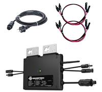 Envertech EVT800 Micro onduleur complet pour centrale électrique de balcon 600 W / 800 W avec WiFi intégré, avec câble de raccordement AC de 5 m et 4 câbles de raccordement de panneau DC de 1 m