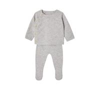 Ensemble laine et cachemire naissance personnalisable ENVIE DE FRAISE gris chiné 3M(60CM)