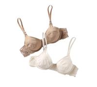 ENVIE DE FRAISE Lot de 2 Soutiens-Gorge en Microfibre et Dentelle Grossesse et Allaitement Moka + Vanille 85B