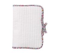 ENVIE DE FRAISE Protège carnet de santé en gaze de coton et Liberty rose pâle TU