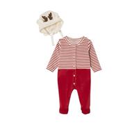 Pyjama noël et bonnet bébé en velours ENVIE DE FRAISE personnalisable rouge 6M(67CM)