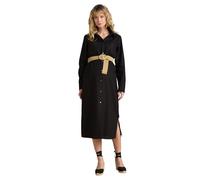ENVIE DE FRAISE Robe Chemise Longue en Lin mélangé Grossesse et Allaitement Coton Effet Lin Noir 40