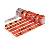 Enviro Pack Bande adhésive d'avertissement 50 mm x 66 m - Barrée - Quantité:6