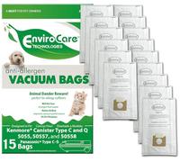 EnviroCare Lot de 15 sacs d'aspirateur hypoallergéniques de rechange conçus pour s'adapter aux canister Kenmore de type C ou Q 50555, 50558, 50557 et Panasonic Type C-5