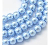 Environ 195 perles rondes en verre de 3 mm teintées, perles d'espacement libres, perles rondes nacrées bleu ciel pour fabrication de bijoux DIY, boucles d'oreilles, colliers, bracelets, loisirs