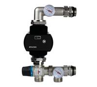 ENVIRON - Kit de règles fixes 20-55 °C avec pompe à haute efficacité | Convient jusqu'à 220 m² | pour chauffage au sol groupe de pompes | Laiton : CW 617N O - Nickelé (Environ Ecostar II 25/6)