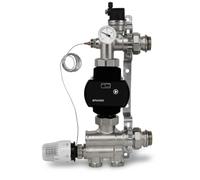 ENVIRON - Kit de règles fixes réglable de 20 à 70 °C avec pompe à haute efficacité et support | Convient jusqu'à 220 m² | pour chauffage au sol groupe de pompes | Laiton : CW 617N O nickelé (Environ