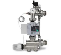 ENVIRON - Set de règles fixes réglables de 20 à 70 °C avec pompe à haut rendement et support | Convient jusqu'à 220 m² | pour chauffage au sol groupe de pompes | Laiton : CW 617N O - Nickelé (Wilo