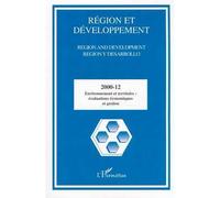Environnement et territoire : évaluations économiques et gestion Tome 12 - Collectif - L'harmattan - broché - Livre