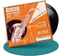 ENVLY® Gatefold Lot de 50 pochettes de protection, à rabat, transparentes, pour disques vinyles, 12", 75 µm, pochettes extérieures LP