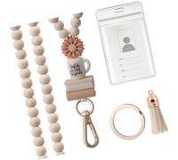 Envoi Artistique De Code Sphère Chêne Avec Des Franges Décoratives Propriétaire Carte D'identité Travail Permanent Pour L'organisation Professionnelle Bureau Porte-clés Décoration