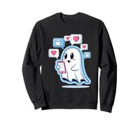Envoyer des SMS Ghost Halloween Chat Social Sweatshirt