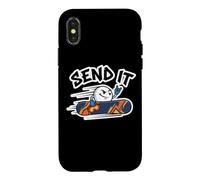 ENVOYEZ-Le Extreme Snowboarder Cartoon Rock on Shredder Vibe Coque pour iPhone X/XS