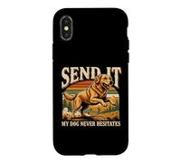 Envoyez-Le Mon Chien n'hésite jamais Golden Retriever Coque pour iPhone X/XS