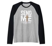 Envoyez-Moi Ésaïe 6:8 Christian, Voici Je m'envoie Manche Raglan