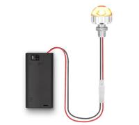 enwant Support de Pile AA avec Mini Lampe LED et Interrupteur Kit d'éclairage pour Maison de poupée, lumières LED Miniatures à Piles, boîte à Piles 3 V, 1 Paquet(Cool White)