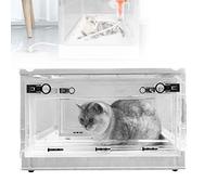 EnweKapu Incubateur pour Chiots, Pliant Cage Soins Intensifs À Oxygène pour Animaux Compagnie, Panneau Haute Transparence, Double Rangée D'aérations, Boîte À Oxygène,Medium