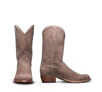 ENWIND Botte De Cowboy Western Homme Daim Rétro À Bout Pointu Bottes De Mi-Mollet,Gris,47 EU