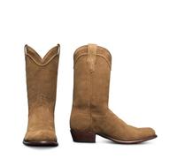 ENWIND Botte De Cowboy Western Homme Daim Rétro À Bout Pointu Bottes De Mi-Mollet,Kaki,48 EU