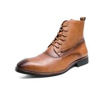 ENWIND Bottes Chukka pour Hommes Classiques Oxford Bottines Habillées Légères Anti-Dérapantes Cuir à Lacets Bottines Désert,Marron,42 EU