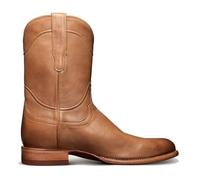 ENWIND Bottes De Cowboy pour Homme Talon Bloc Bout Carré Western Mi Mollet Bottes à Enfiler,Light Brown,44 EU