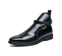 ENWIND Bottines Chelsea Décontractées Et Confortables À Enfiler avec Boucle en Cuir Synthétique pour Homme,Noir,46 EU