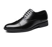 ENWIND Business Costume Chaussures pour Hommes, Lacets Oxfords Smoking Brogue Chaussures Mariage Cuir Derby,Noir,44 EU