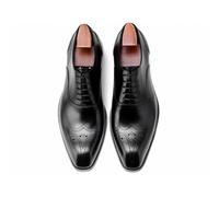 ENWIND Chaussure Brogue Homme en Cuir, Lacets Business Chaussures de Ville Derby Chaussures de Mariage Oxford Costume Vintage Chaussures,Noir,43 EU
