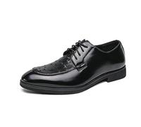 ENWIND Chaussure Derbys Homme Chaussures Ville Habillées Formelles Affaires à Lacets Oxford Légères pour Hommes Costume Mariage,Noir,46 EU