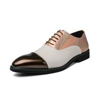 ENWIND Chaussure Derbys Homme Habillées Affaires De Ville Brogue À Lacets Chaussures De Bureau Mariage,d'or,41 EU