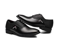 ENWIND Chaussure Derbys Homme Habillées Chaussures De Brogue À Lacets Bout Pointu Chaussures Oxford De Bureau Mariage,Noir,39 EU