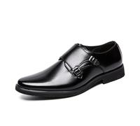 ENWIND Chaussure Rehaussante Homme à Enfiler Chaussures en Cuir Chaussures de Moine Mocassins Chaussures Oxford Formelles,Noir,46 EU