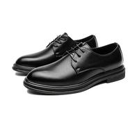 ENWIND Chaussures de Mariage en Cuir Verni pour Hommes, Bout Rond, à Lacets, Chaussures Oxford Formelles et d'affaires,Black PU Leather,46 EU