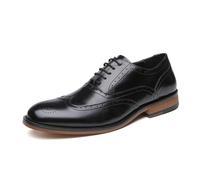ENWIND Chaussures De Ville Homme À Lacets Oxfords Chaussure Costume Entreprise Officiel pour Travail Mariage Chaussures Brogues,Noir,43 EU