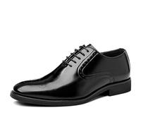 ENWIND Chaussures Derby Hommes Chaussures d'affaires Formelles Lacets Richelieus Chaussures Toilette Mariage Respirantes,Noir,46 EU